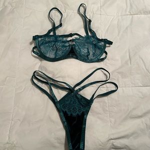 Green Lace Bra and Panties set